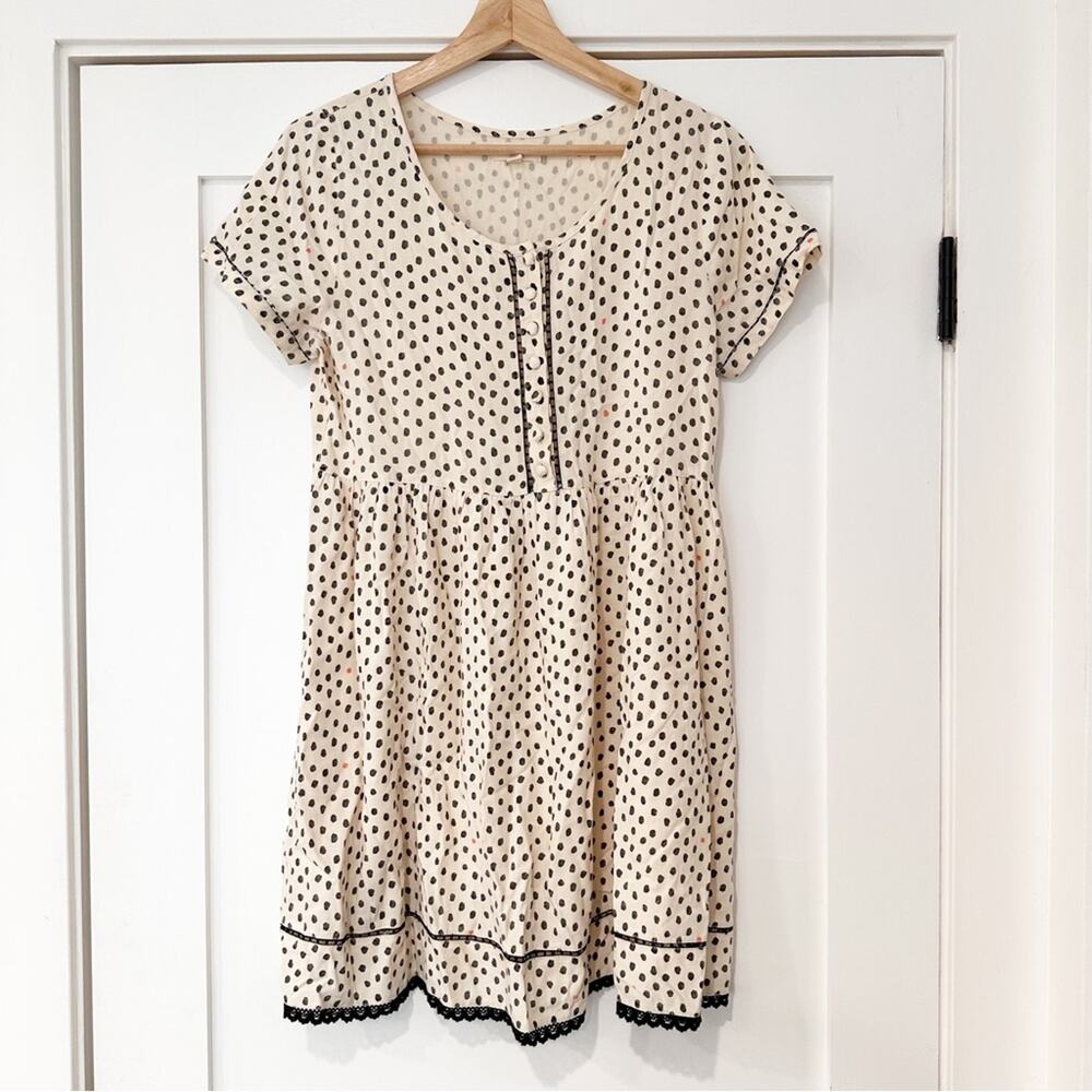 Freeway Polka Dot Linen Blend Dress sz M